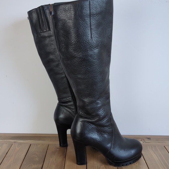 RUDSAK Textured Black Leather Heeled Boots - Picture 2 of 12